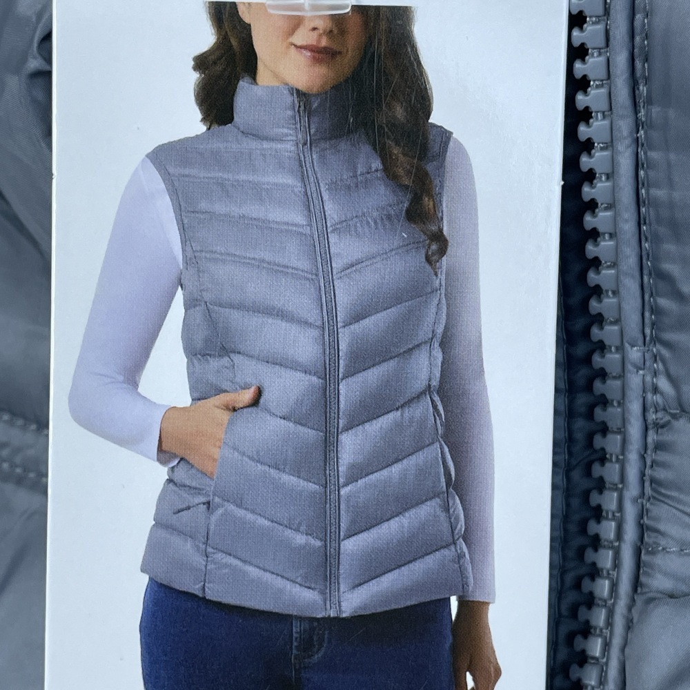 32 Degrees Women's M Puffer Vest Gray Nylon E0218